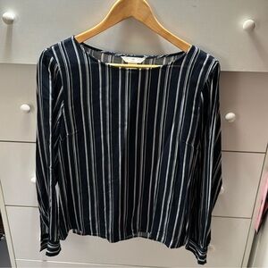 NWOT H&M STRIPED LONG SLEEVE BLOUSE